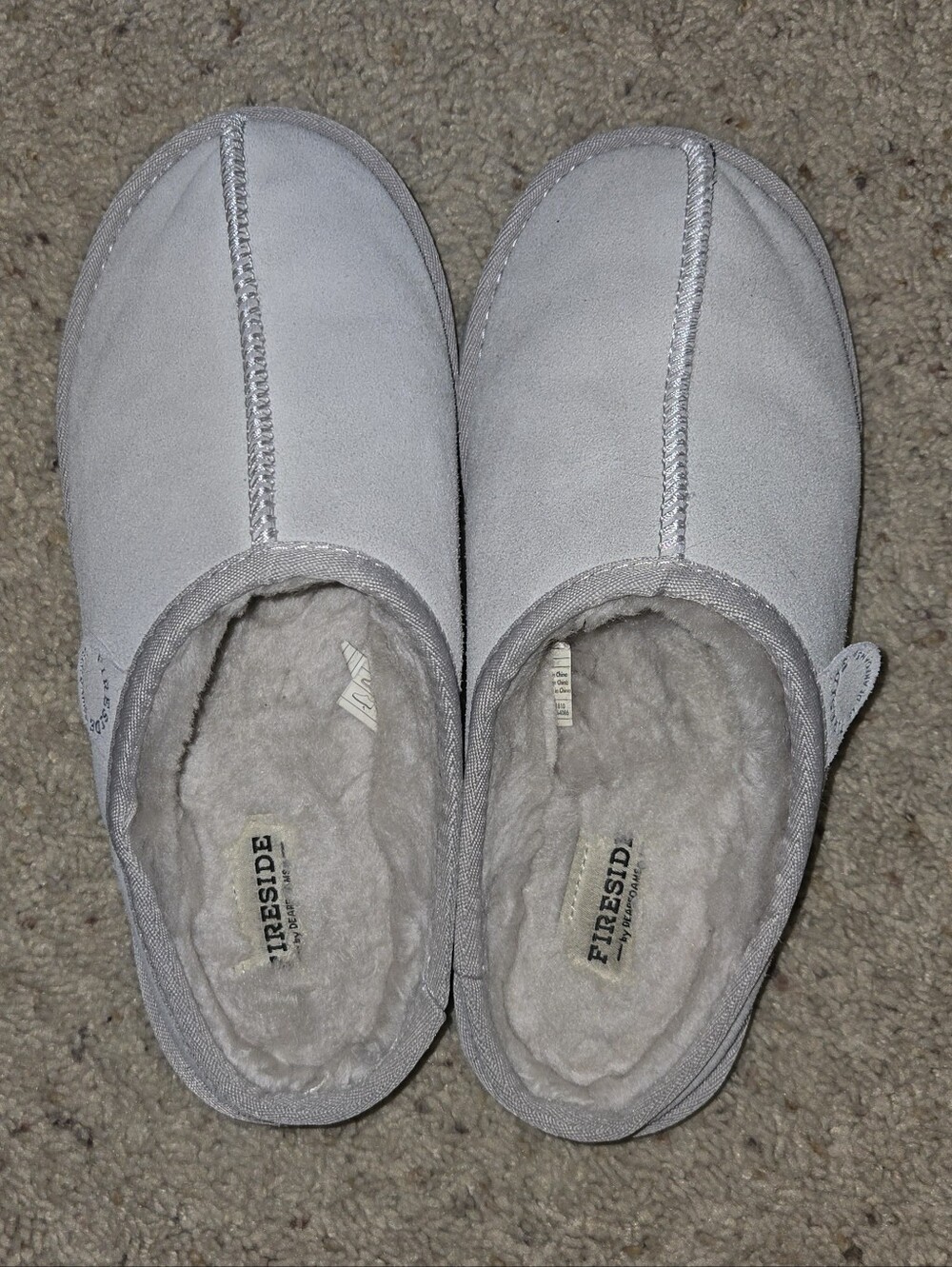 Dearfoam Fireside Slippers Slip-On In Shade Bone Size 9 Womens